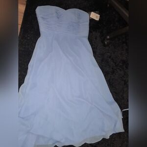 NWT Davids Bridal Strapless Midi Chiffon Dress